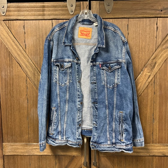 Levi Strauss Classic Denim Button Up Jean Trucker Jacket Size XXL - Picture 2 of 9
